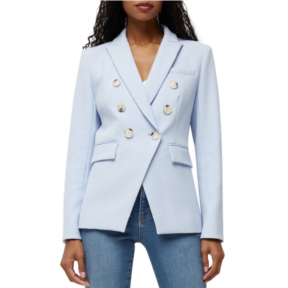 Veronica Beard Miller Dickey Jacket Ice Blue Double Breasted Blazer Size 4 NWOT
